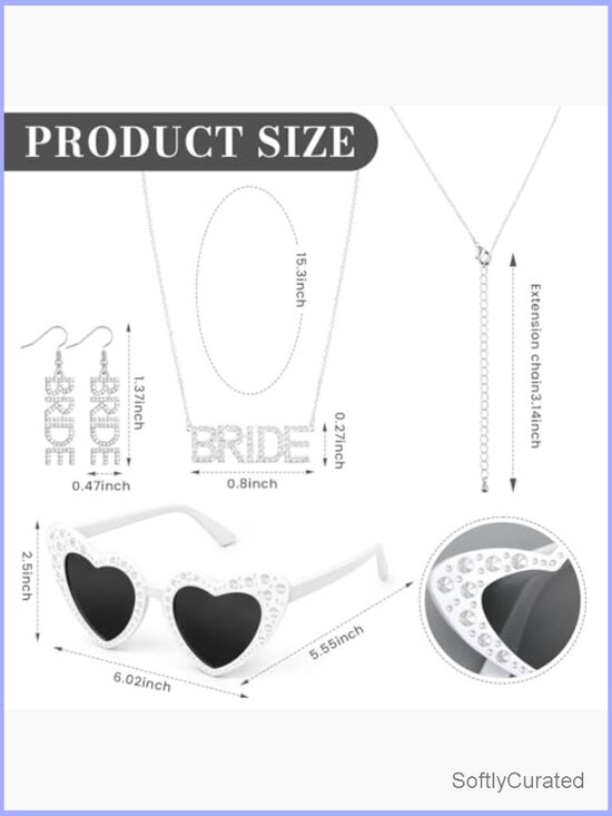 Bride Cowgirl Hat Rhinestone Set with Star Glitter Hat Earrings Necklace